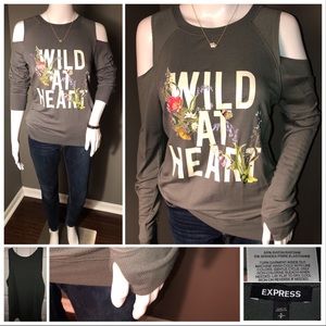 DONATED cut-out long slvd lightweight sweatshirt